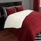Hastings Home Hastings Home 3 Piece Sherpa/Fleece Comforter Set - Full/Queen - Burgundy 508761TJG - alternate 1